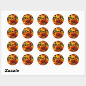 Drie Gazanias ronde sticker, envelop sealer Sticker (Vel)