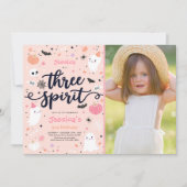 Drie Gedistilleerde Cute Halloween Ghost 3rd Birth Kaart (Voorkant)