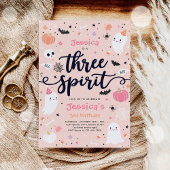 Drie Gedistilleerde Cute Halloween Ghost 3rd Birth Kaart