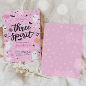 Drie Gedistilleerde Cute Halloween Ghost 3rd Birth Kaart