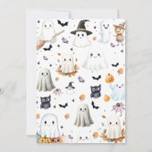 Drie Gedistilleerde Cute Halloween Ghost 3rd Birth Kaart (Achterkant)