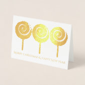 Drie gedraaide Lollipops-kerstWenskaart Folie Kaarten (Voorkant)