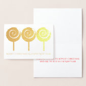Drie gedraaide Lollipops-kerstWenskaart Folie Kaarten (Display)