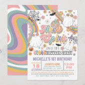 Drie Geest 3e Verjaardag uitnodiging - Meisje (Voorkant / Achterkant)