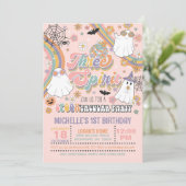 Drie Geest 3e Verjaardag Uitnodiging - Meisje (roz (Staand voorkant)