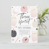 Drie Geest Boho Halloween Ghost 3e Verjaardag Kaart (Staand voorkant)