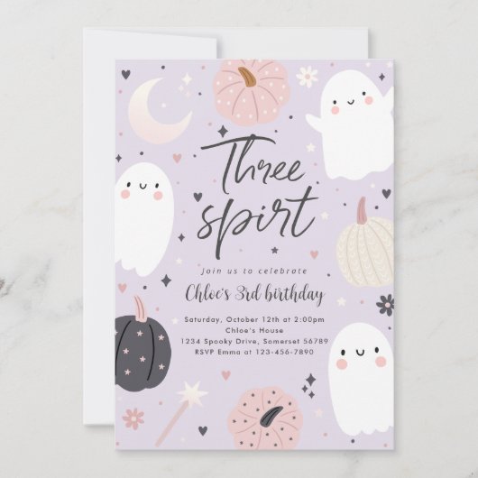 Drie Geest Boho Halloween Ghost 3e Verjaardag Kaart (Voorkant)