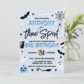 Drie Geest. Boys Halloween 3rd Birthday Kaart (Staand voorkant)