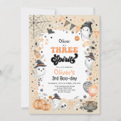 Drie Geest | Cute Halloween Ghost 3rd Birthday Kaart (Voorkant)