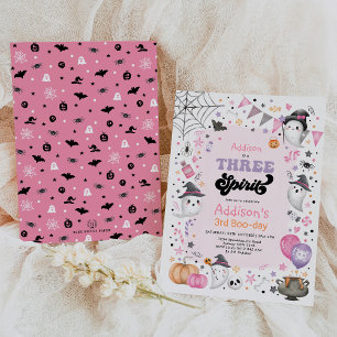 Drie Geest   Girl Halloween Ghost 3e verjaardag Kaart