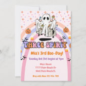 Drie Geest Groovy Ghost Halloween 3e Verjaardag Kaart (Voorkant)