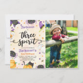 Drie Geest Halloween 3e Verjaardag Foto Kaart (Voorkant)