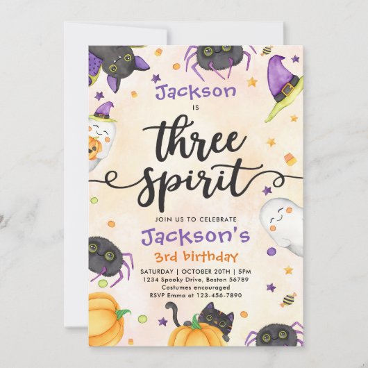 Drie Geest Halloween 3e Verjaardag Kaart (Voorkant)