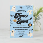 Drie Geest Halloween 3e verjaardag partij Kaart (Staand voorkant)