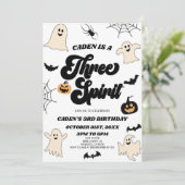 Drie Geest Halloween 3e verjaardag partij Kaart (Staand voorkant)