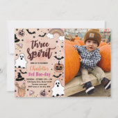 Drie Geest Halloween 3e Verjaardag Party Foto Kaart (Voorkant)