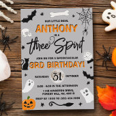 Drie Geest. Halloween 3rd Birthday Kaart