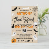 Drie Geest. Halloween 3rd Birthday Kaart (Staand voorkant)