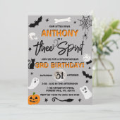 Drie Geest. Halloween 3rd Birthday Kaart (Staand voorkant)