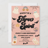 Drie Geest Halloween Derde Verjaardag Party Kaart (Voorkant)