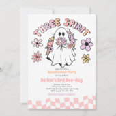 Drie Geest Halloween Floral Ghost 3e Verjaardag Kaart (Voorkant)