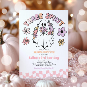 Drie Geest Halloween Floral Ghost 3e Verjaardag Kaart
