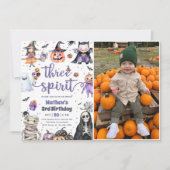 Drie Geest Halloween Ghost 3e Verjaardag Foto Kaart (Voorkant)