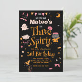 Drie Geest Halloween Verjaardag Uitnodiging (Staand voorkant)