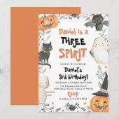 Drie Geest Leuke Halloween 3e Verjaardag Uitnodige Kaart (Voorkant / Achterkant)