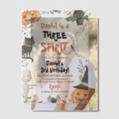 Drie Geest Leuke Halloween 3e Verjaardag Uitnodige Vellum Uitnodigingen (Offset (Koppel))