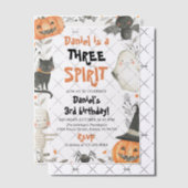 Drie Geest Leuke Halloween 3e Verjaardag Uitnodige Vellum Uitnodigingen (Offset (Uitnodiging))