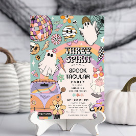 Drie Geest Retro Halloween 3e Verjaardag Party Kaart