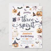 Drie Geest Schattige Halloween Geest 3e Verjaardag Kaart (Voorkant)