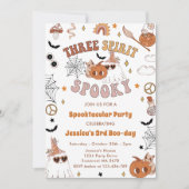 Drie Geest Spooky Leuke Groovy Halloween 3e Kaart (Voorkant)