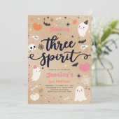 Drie Geestelijke Halloween Ghost 3rd Birthday Kaart (Staand voorkant)