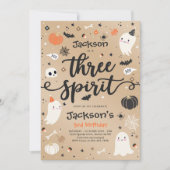 Drie Geestelijke Halloween Ghost 3rd Birthday Kaart (Voorkant)