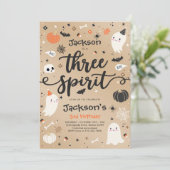 Drie Geestelijke Halloween Ghost 3rd Birthday Kaart (Staand voorkant)
