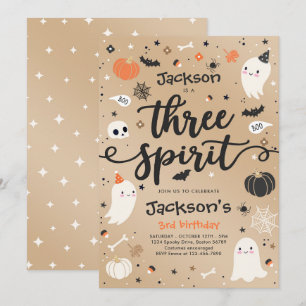 Drie Geestelijke Halloween Ghost 3rd Birthday Kaart