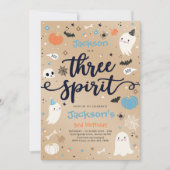 Drie Geestelijke Halloween Ghost 3rd Birthday Kaart (Voorkant)