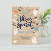 Drie Geestelijke Halloween Ghost 3rd Birthday Kaart (Staand voorkant)
