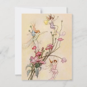“Drie geesten dol van vreugde” door Warwick Goble Briefkaart