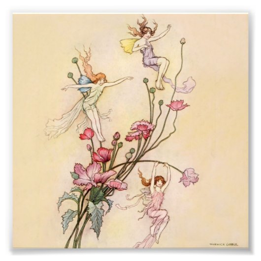 “Drie geesten dol van vreugde” door Warwick Goble Foto Afdruk (Voorkant)
