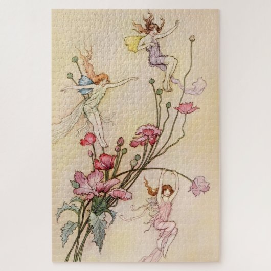 “Drie geesten dol van vreugde” door Warwick Goble Legpuzzel (Verticaal)