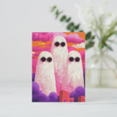 Drie geesten in zonnebrillen in de wolken briefkaart (Staand voorkant)