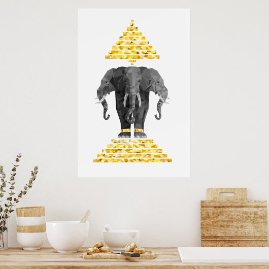 Drie gehoorzame olifant poster (Keuken)