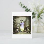 Drie  Geisha in Old Japan Hand Colored Briefkaart (Staand voorkant)