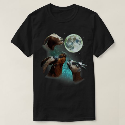 Drie geiten Howl op maan 3 Wolfs Funny Paro T-shirt (Design voorkant)