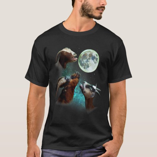 Drie geiten Howl op maan 3 Wolfs Funny Paro T-shirt (Voorkant)