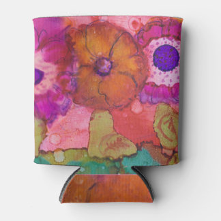 Drie gekke bloemen Boho Alcohol INk Design Blikjeskoeler