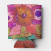 Drie gekke bloemen Boho Alcohol INk Design Blikjeskoeler (Achterkant)